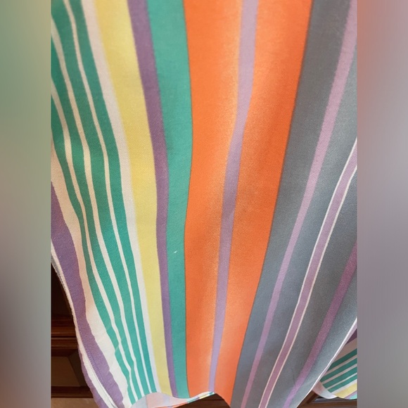 Vintage 80s Ralph Lauren Pastel Rainbow Stripe Cotton Long Sleeve Dress Shirt XL - Picture 10 of 16